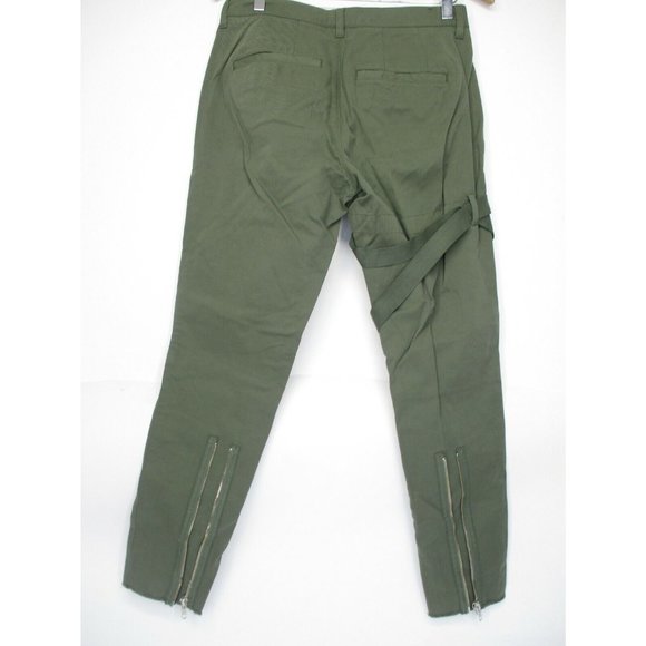 Department Five Cargo Pants Y2K Back Zip Multi-Pocket Army Olive Sz 27 - Picture 2 of 8